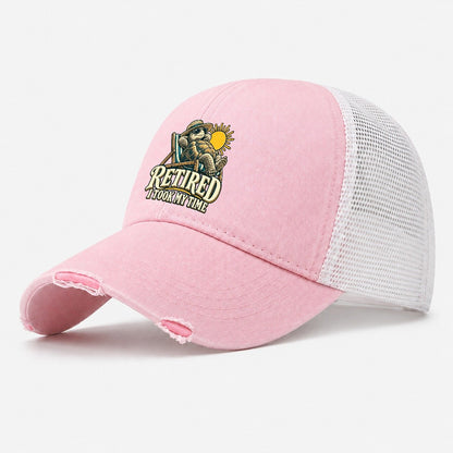 Retired Took My Time Everyday Originals Washed Trucker Hat – Light Pink