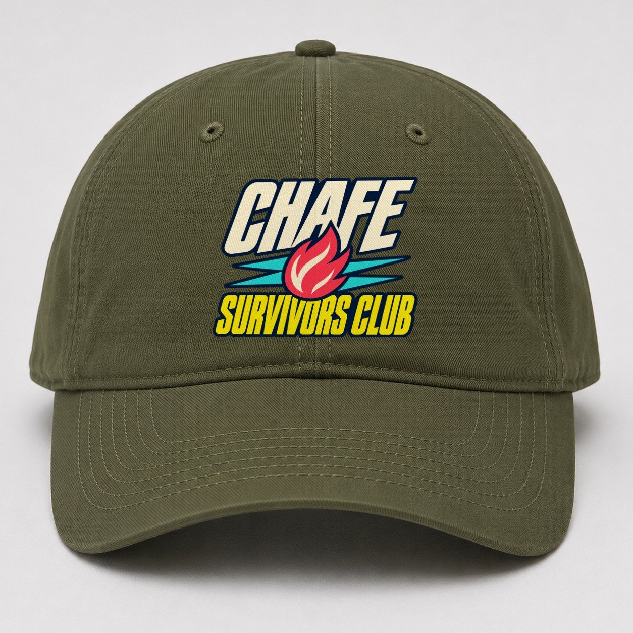 Chafe Survivors Club 90S Running Clubs Baseball Cap – Army Green
