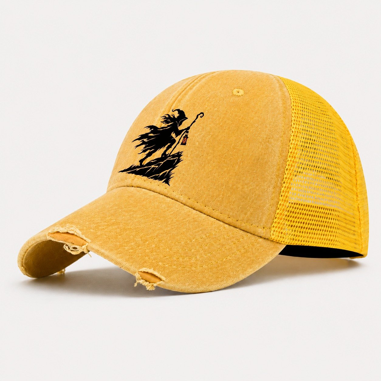 Pendle Hill Witch Witch Magic Washed Trucker Hat – Yellow