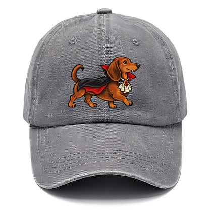 One Dachshund In Halloween Costume Vampire With A Small Cape And Pointed Collar Halloween Dog Parade Classic Cap – Urban Haze