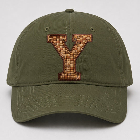 Woven Tweed Y Monogram Baseball Cap – Army Green