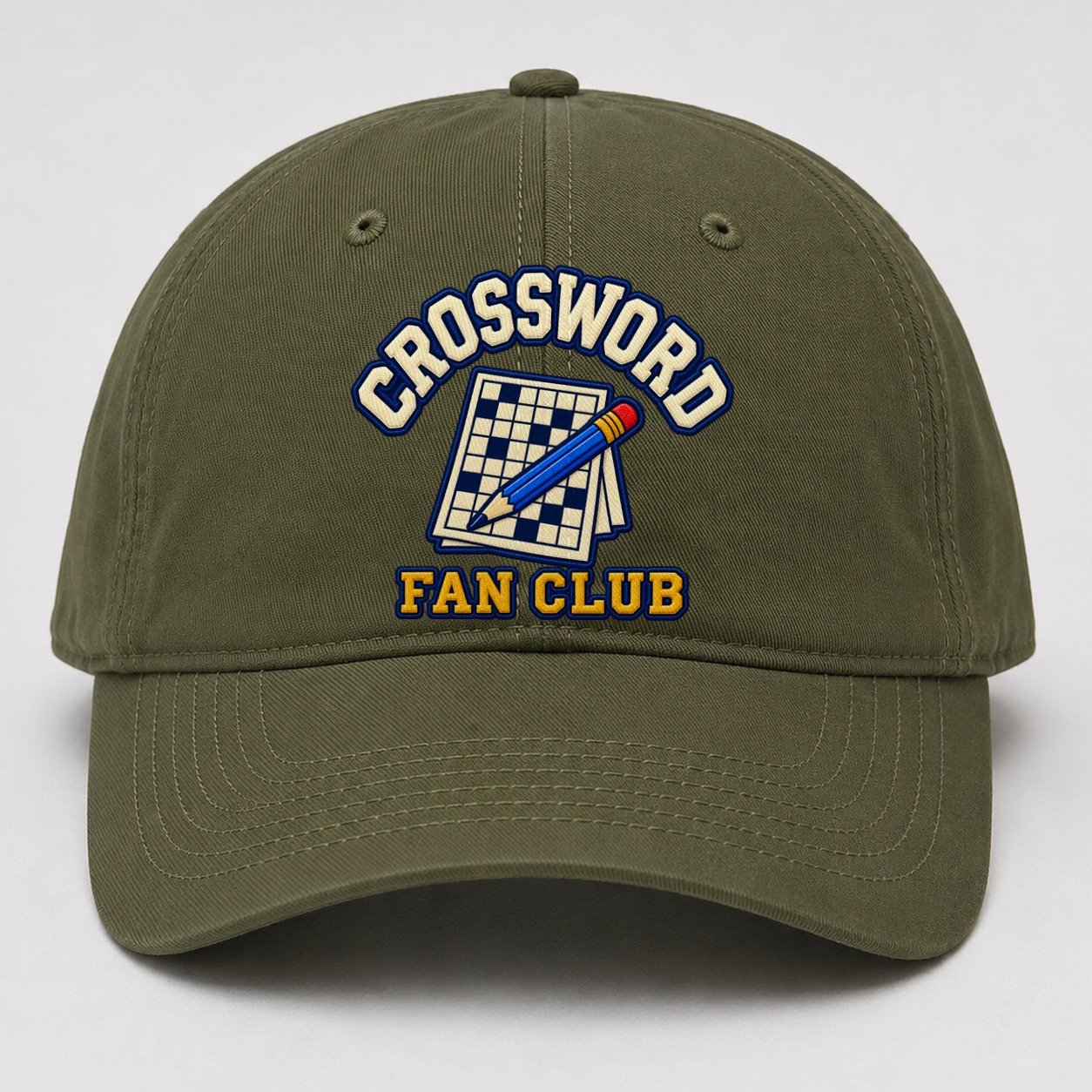 Crossword Fan Club Baseball Cap – Army Green