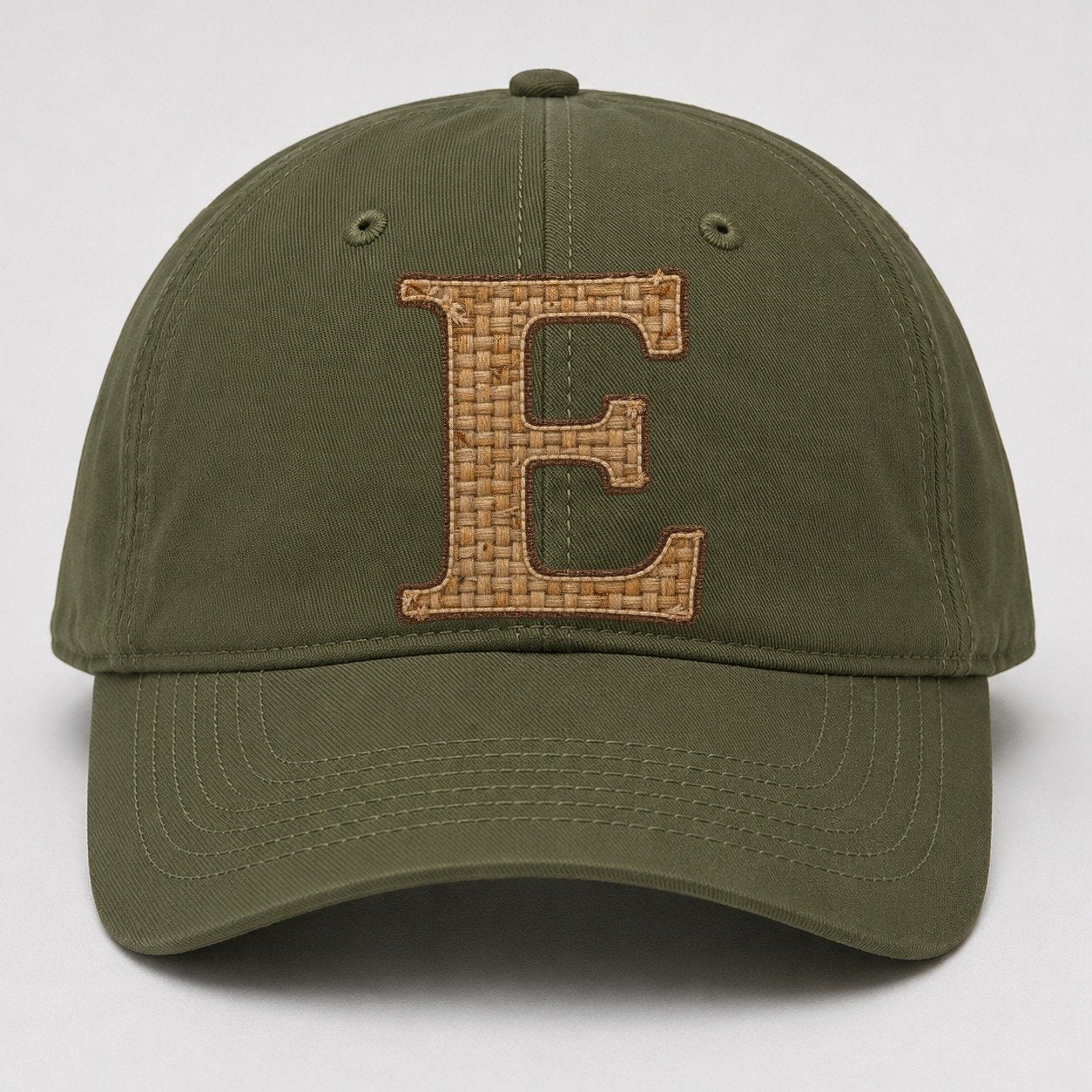 Woven Tweed E Monogram Baseball Cap – Army Green