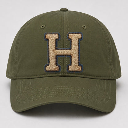 Varsity Chenille H Monogram Baseball Cap – Army Green