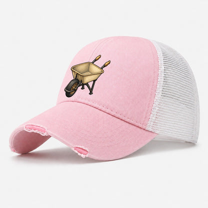 Wheelbarrow Heavy Duty Washed Trucker Hat – Light Pink