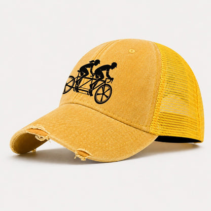 Tandem Ride Partners Cycling Life Washed Trucker Hat – Yellow