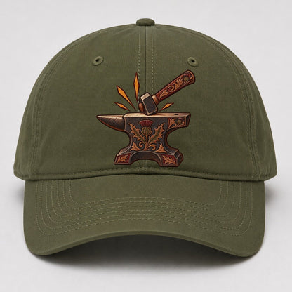 Village Blacksmith Anvil And Hammer Uk Culture Heritage Baseball Cap – Army Green