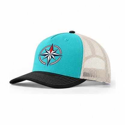 Steady Star Quiet Wards Heritage Trucker Hat – Aqua Black White