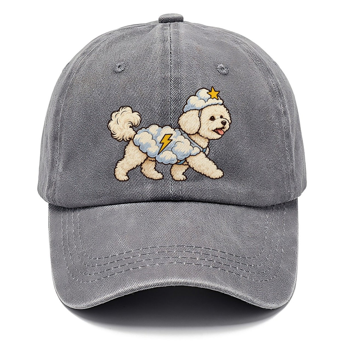One Bichon Frise In Halloween Costume Cloud Costume With Cotton Puff Texture And A Tiny Lightning Bolt Halloween Dog Parade Classic Cap – Urban Haze