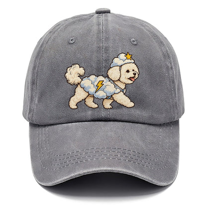 One Bichon Frise In Halloween Costume Cloud Costume With Cotton Puff Texture And A Tiny Lightning Bolt Halloween Dog Parade Classic Cap – Urban Haze