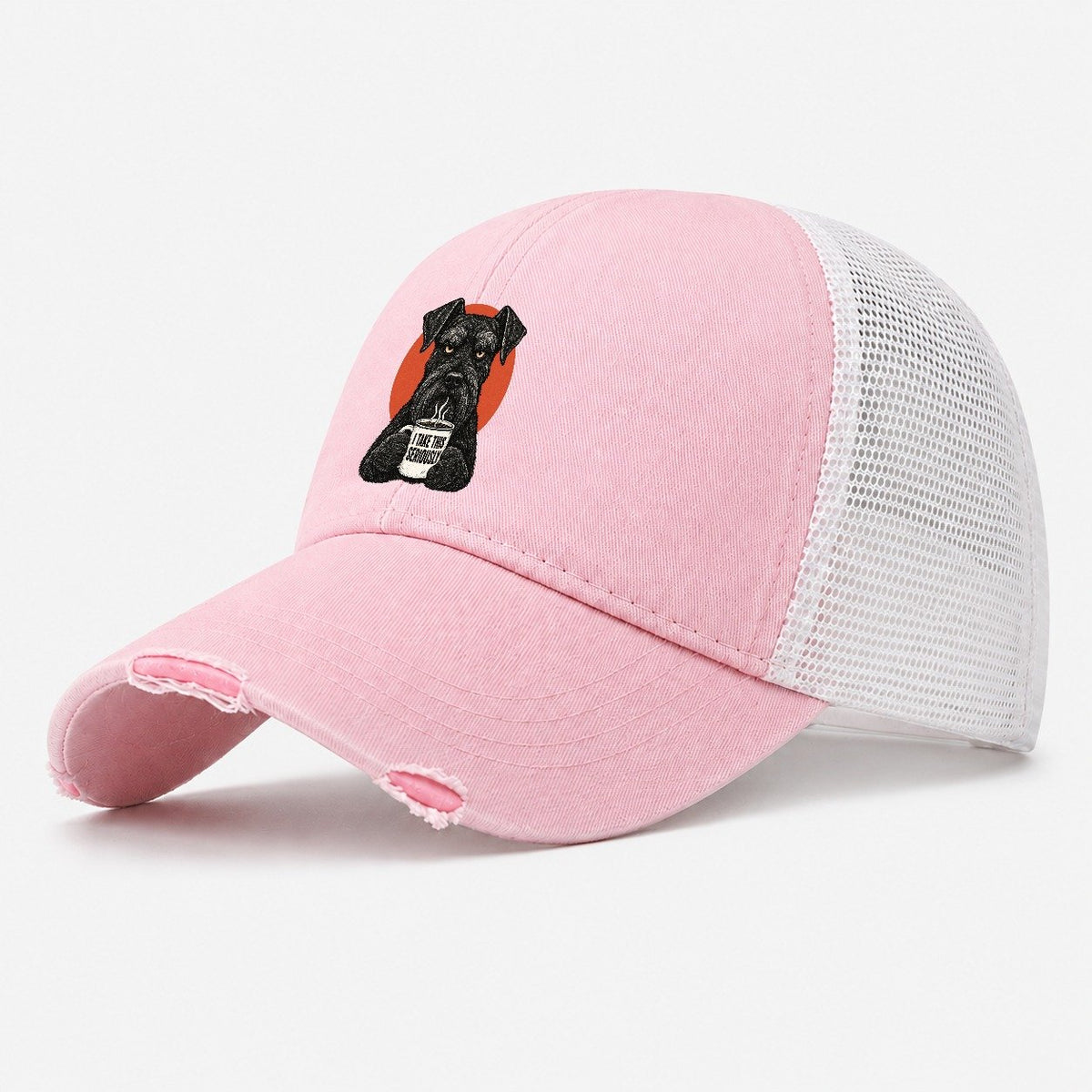 Giant Schnauzer Mug Truths Dog Mug Truths Washed Trucker Hat – Light Pink