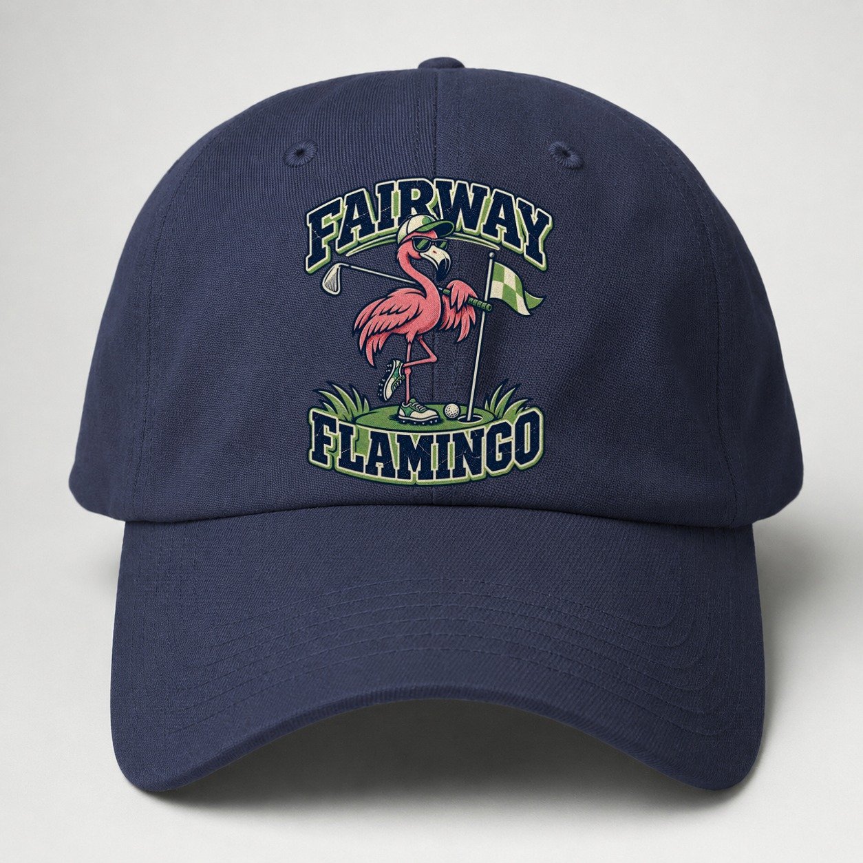 Fairway Flamingo Golf Life Baseball Cap – Twilight Navy
