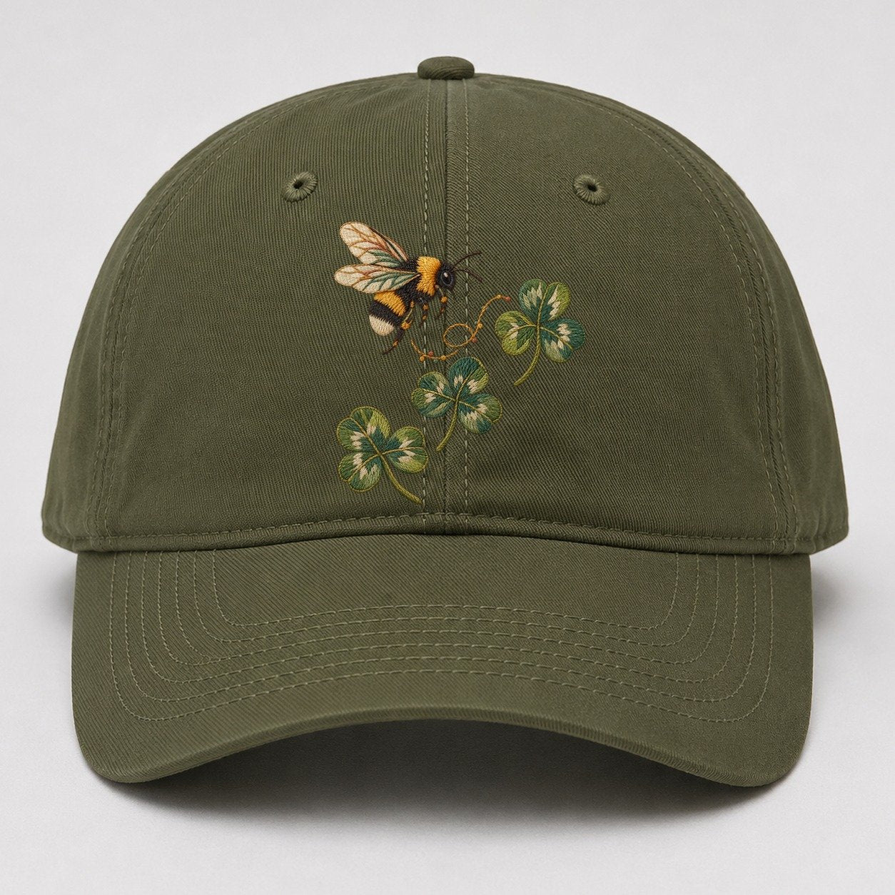Bumblebee Three Clover Rise Gentle Wild Baseball Cap – Army Green
