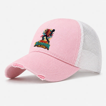 Proud Accordion Player Music Instruments Washed Trucker Hat – Light Pink