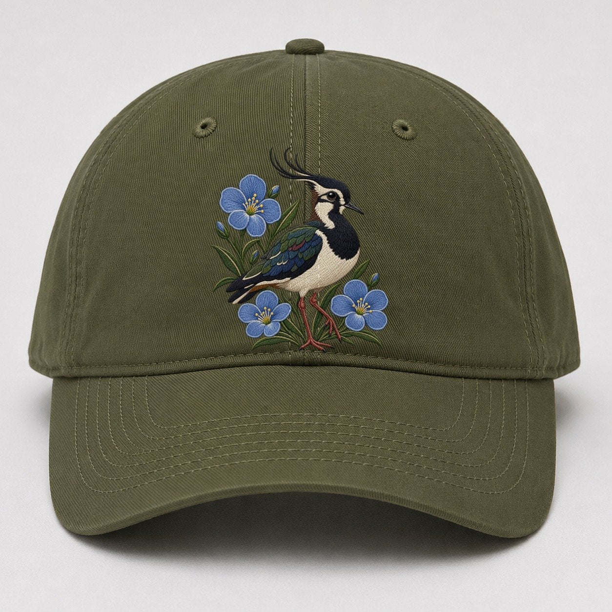 Northern Irish Flax And Lapwing Uk Culture Heritage Baseball Cap – Army Green