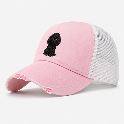 Puli Sitting Sweetheart Washed Trucker Hat – Light Pink