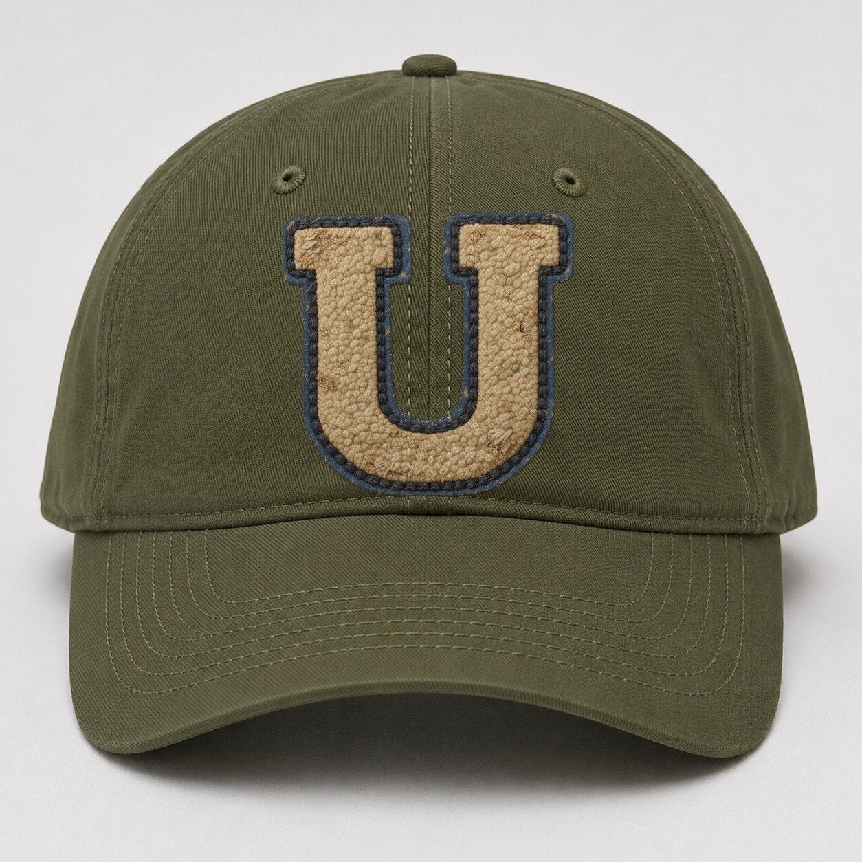 Varsity Chenille U Monogram Baseball Cap – Army Green