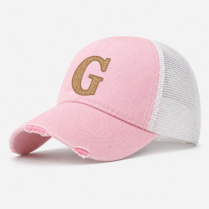 Woven Tweed G Monogram Washed Trucker Hat – Light Pink