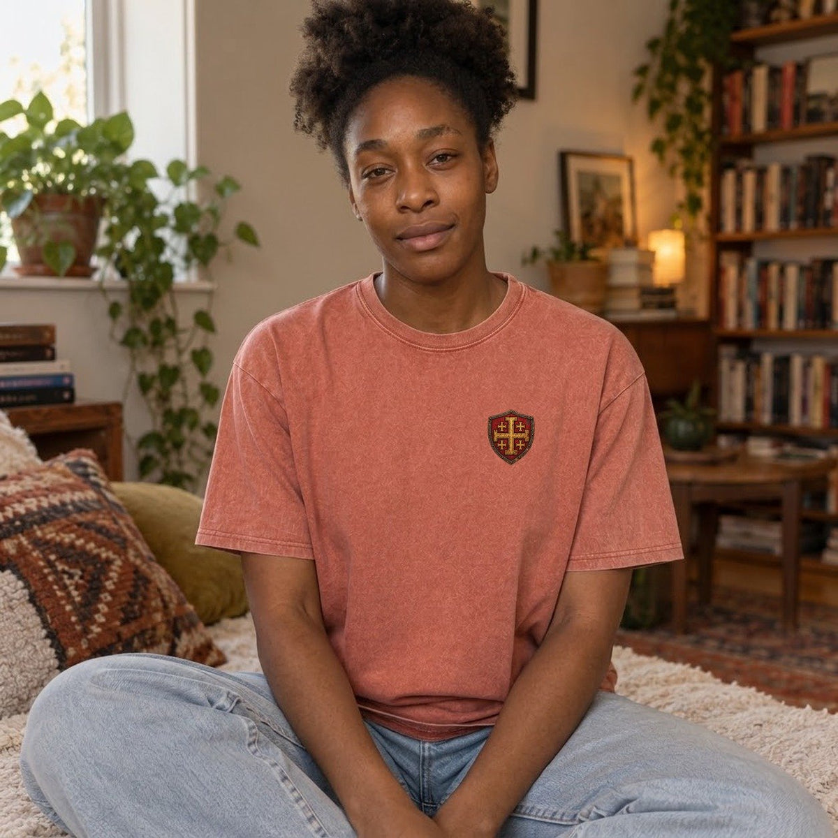 Terracotta — worn by a model