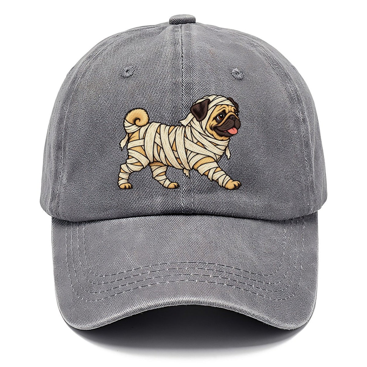 One Pug In Halloween Costume Mummy Wrapped In Bandages Halloween Dog Parade Classic Cap – Urban Haze