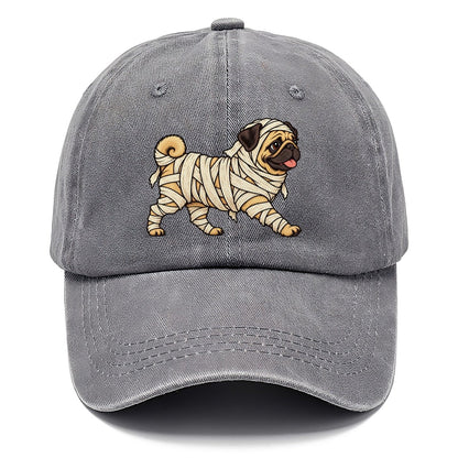 One Pug In Halloween Costume Mummy Wrapped In Bandages Halloween Dog Parade Classic Cap – Urban Haze
