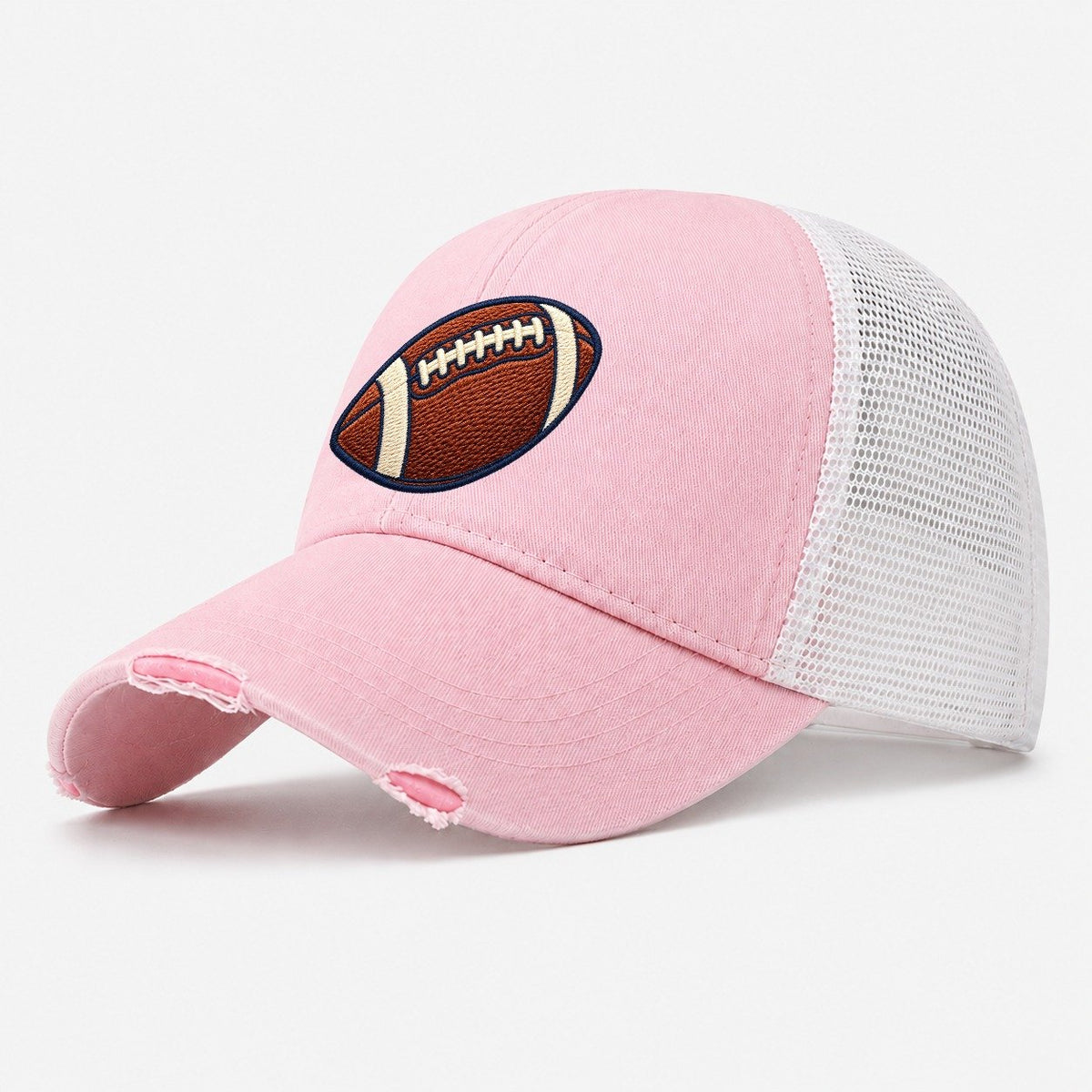 American Football Tiny Solo Marks Washed Trucker Hat – Light Pink