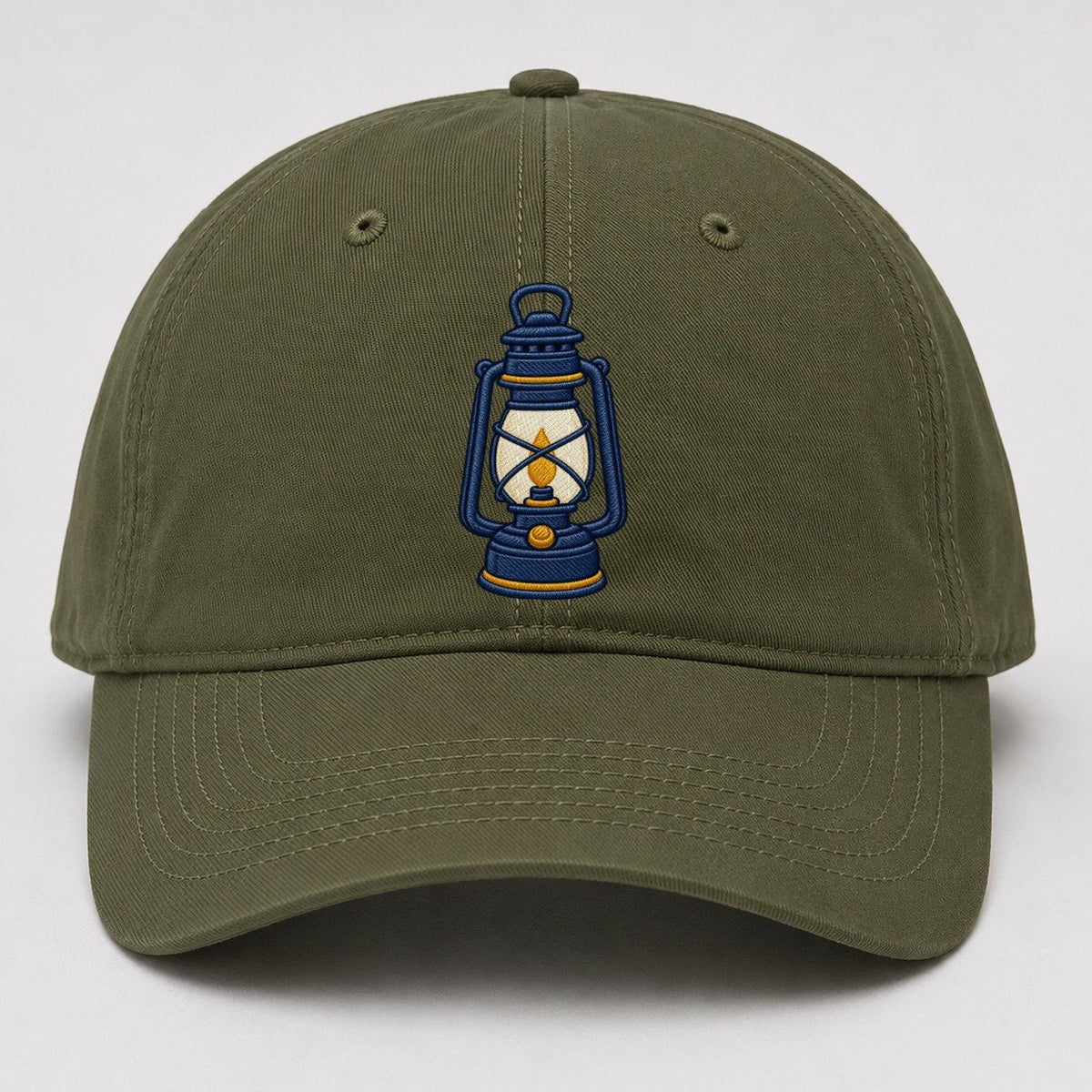 Camp Lantern Tiny Solo Marks Baseball Cap – Army Green