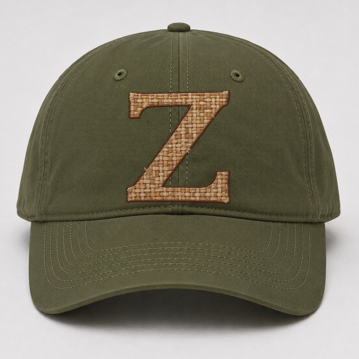 Woven Tweed Z Monogram Baseball Cap – Army Green