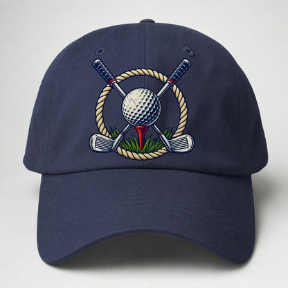 Crossed Clubs Crest Golf Life Baseball Cap – Twilight Navy