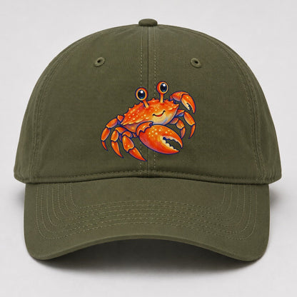 Crab Side Scuttle Sea Sprite Baseball Cap – Army Green