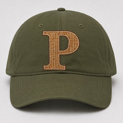 Woven Tweed P Monogram Baseball Cap – Army Green