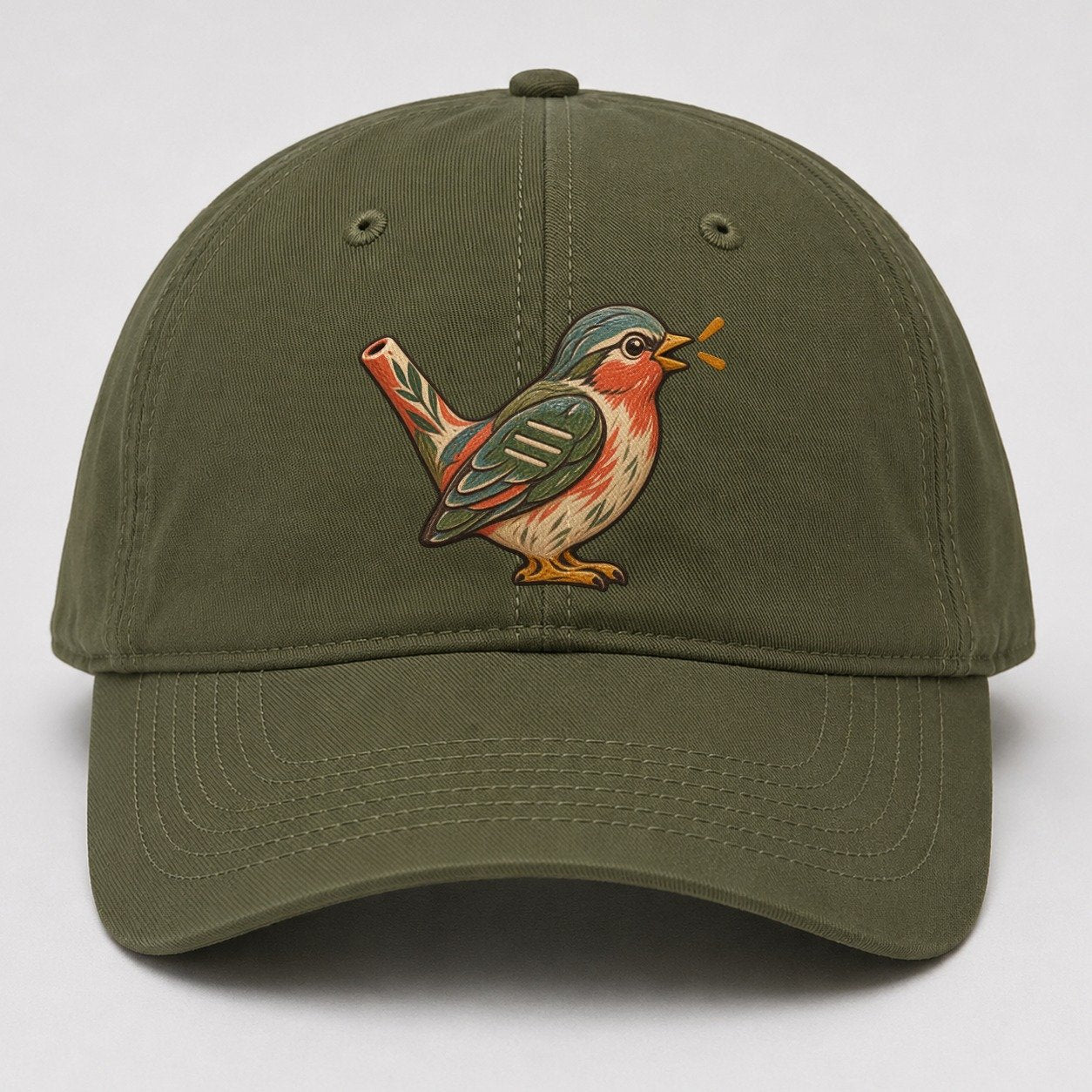 Clay Bird Whistle Gentle Wild Baseball Cap – Army Green