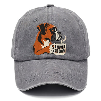 Boxer Dog I Never Sit Down Coffee Classic Cap – Urban Haze