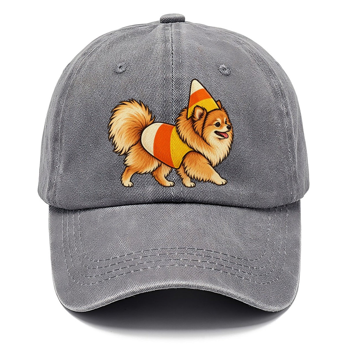 One Pomeranian In Halloween Costume Candy Corn Costume Tri Color Pointed Cone Halloween Dog Parade Classic Cap – Urban Haze
