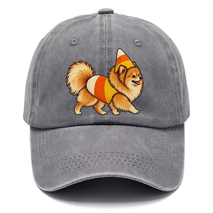 One Pomeranian In Halloween Costume Candy Corn Costume Tri Color Pointed Cone Halloween Dog Parade Classic Cap – Urban Haze