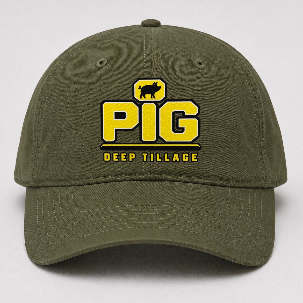 Pig Deep Tillage Heavy Duty Baseball Cap – Army Green