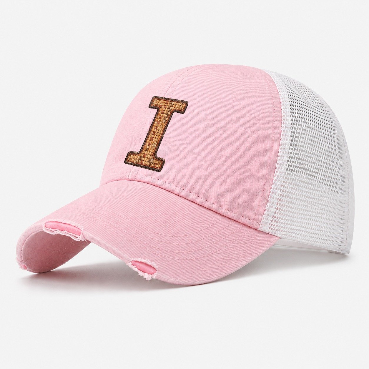 Woven Tweed I Monogram Washed Trucker Hat – Light Pink