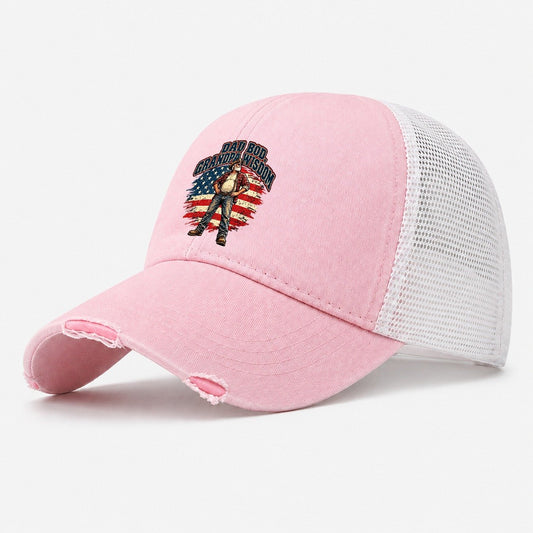 Dad Bod Grandpa Wisdom Old Man Strong Washed Trucker Hat – Light Pink