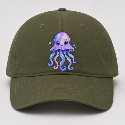 Jellyfish Front Glow Sea Sprite Baseball Cap – Army Green