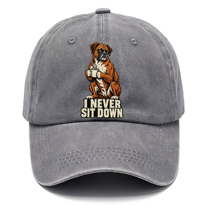 Boxer Dog I Never Sit Down Coffee Classic Cap – Urban Haze