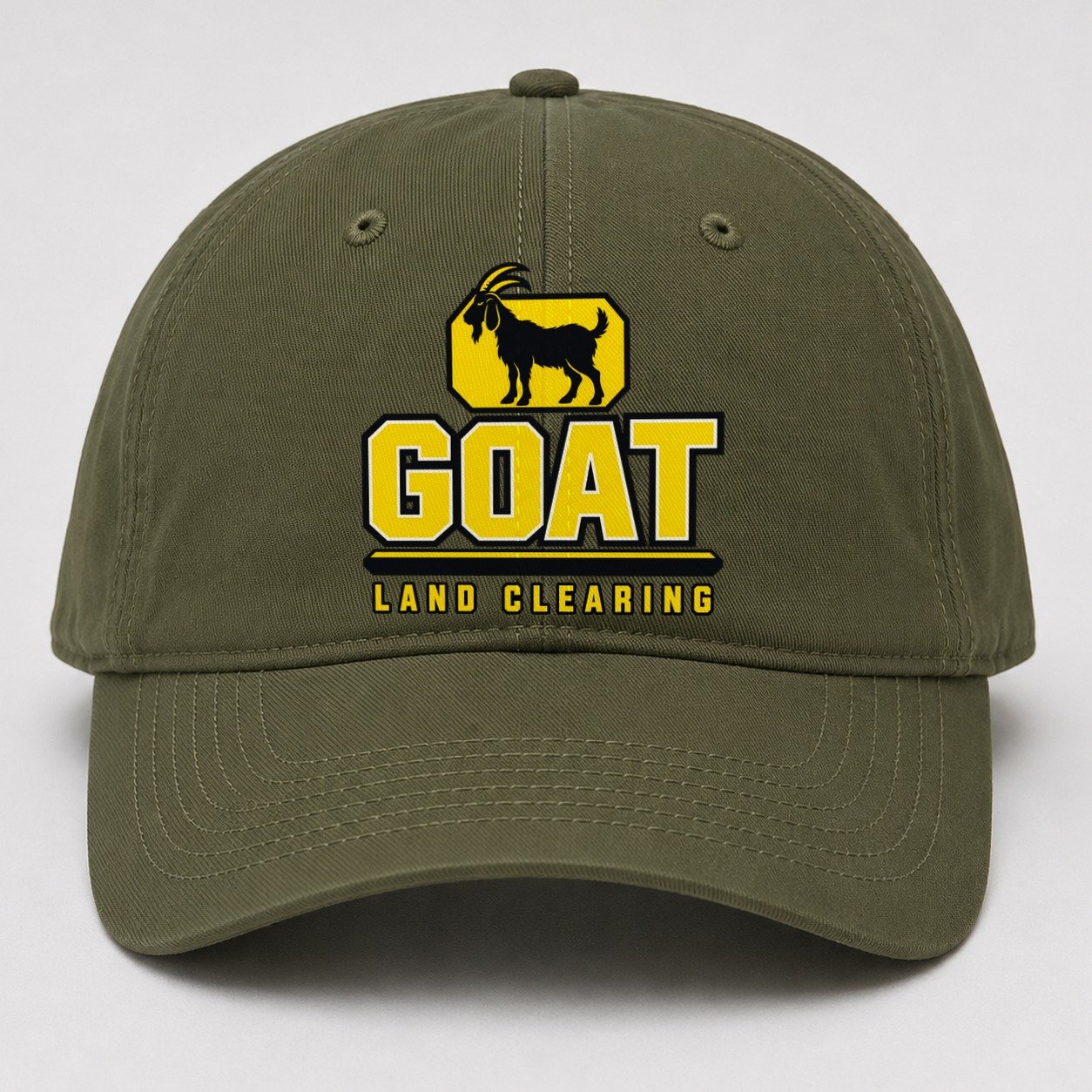 Goat Land Clearing Heavy Duty Baseball Cap – Army Green