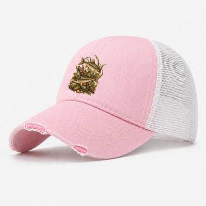 Chub Minnow Plate Fishing Club Washed Trucker Hat – Light Pink