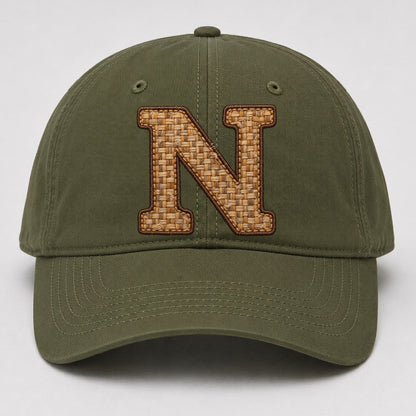 Woven Tweed N Monogram Baseball Cap – Army Green