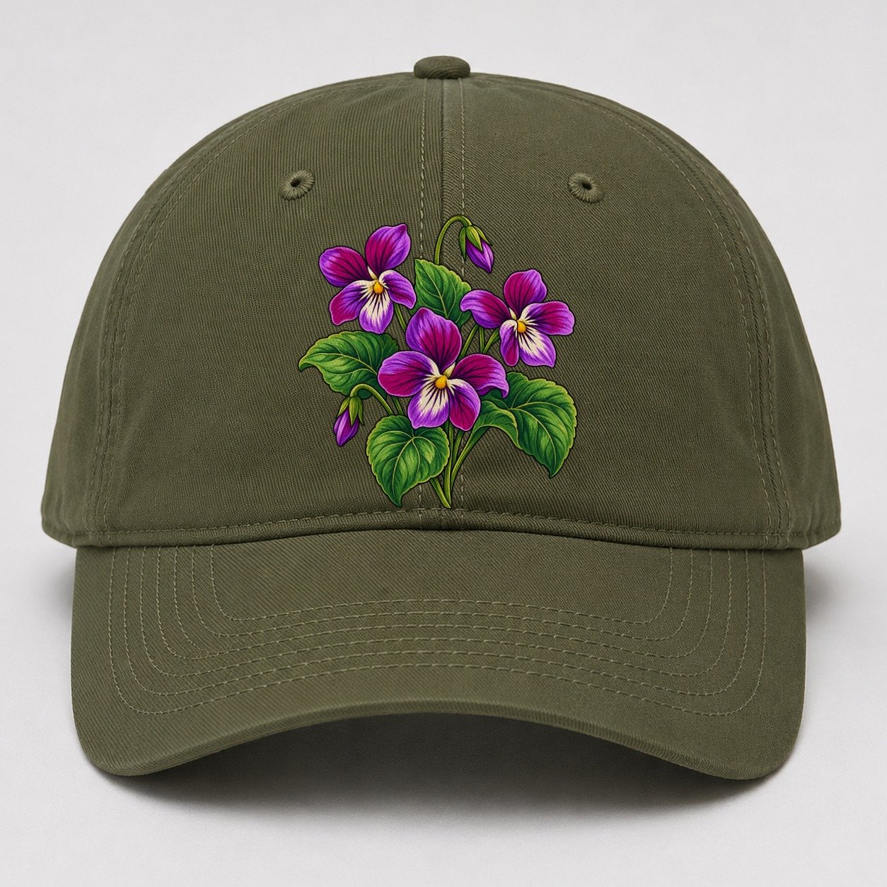New Brunswick Purple Violet Canada Cultural Icons Baseball Cap – Army Green