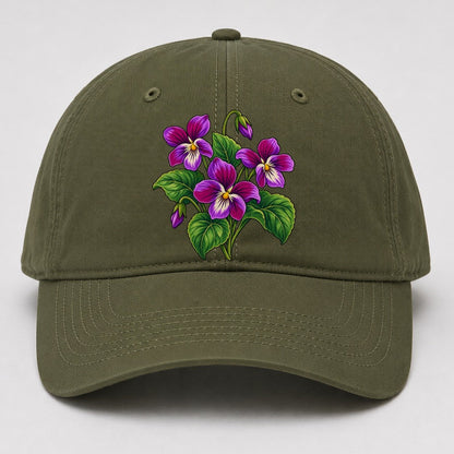 New Brunswick Purple Violet Canada Cultural Icons Baseball Cap – Army Green