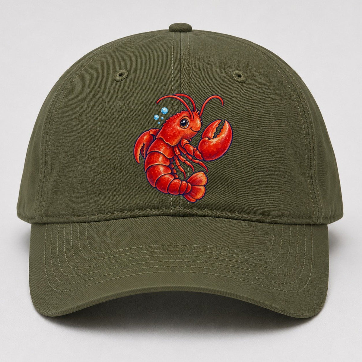 Lobster Tail Curl Sea Sprite Baseball Cap – Army Green