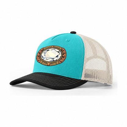 Moonstone Buckle Sundown Familiars Trucker Hat – Aqua Black White