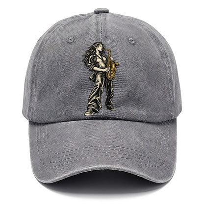 Woman Playing Saxophone Classic Cap – Urban Haze