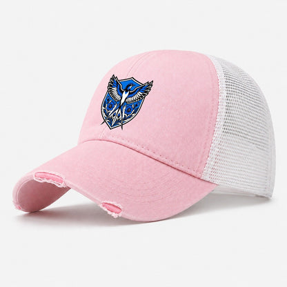 Estonia Minimal Emblem Country Logos Washed Trucker Hat – Light Pink