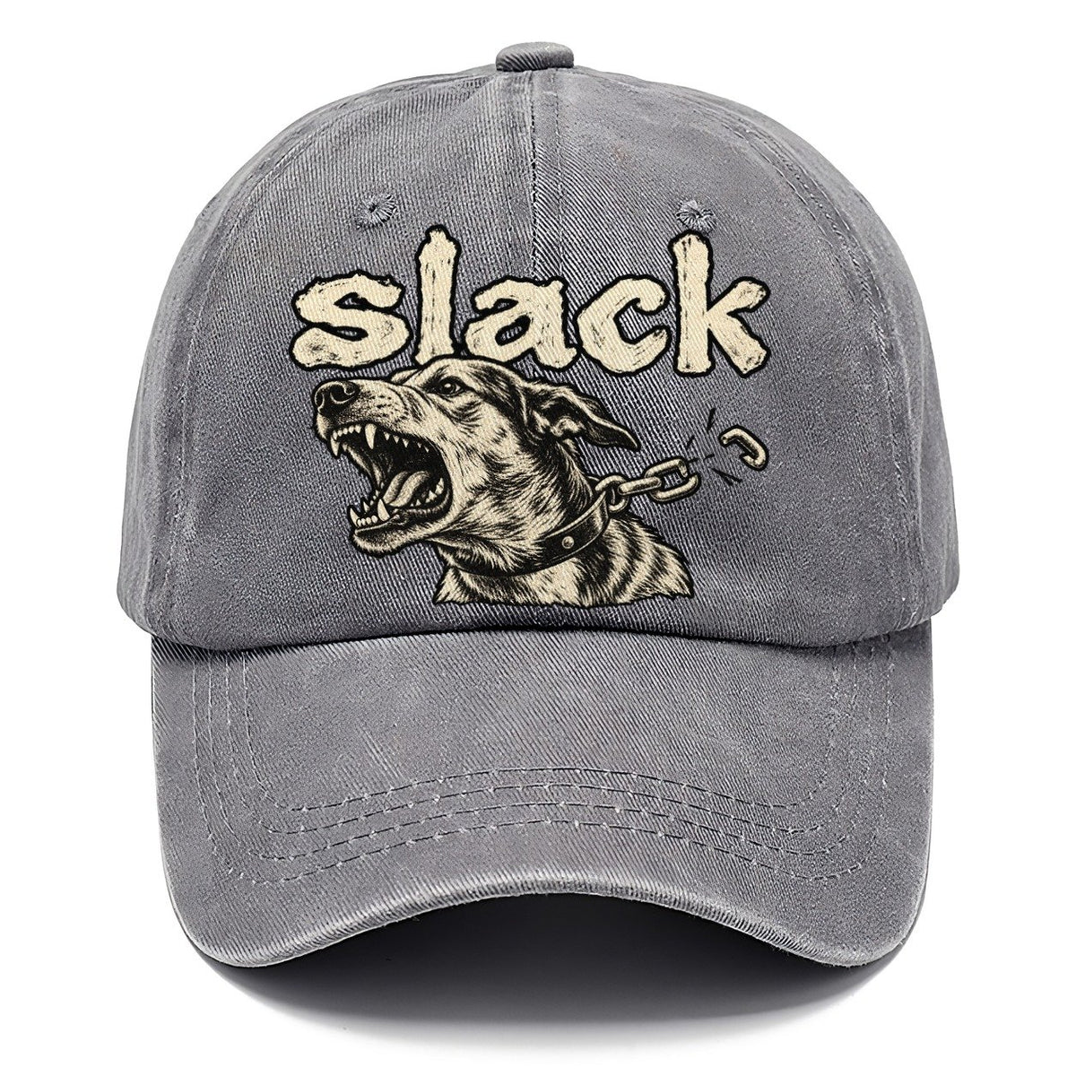 A Dog Head Straining Forward Against A Chain That Has Just Snapped Bark For Me Classic Cap – Urban Haze